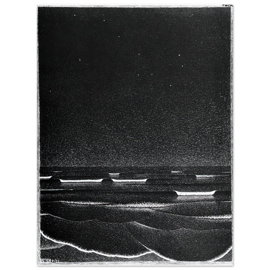 MC Escher - FLUORESCENT SEA Wall Art - 21x29.7 cm / 8x12" - Fine Art Poster - -