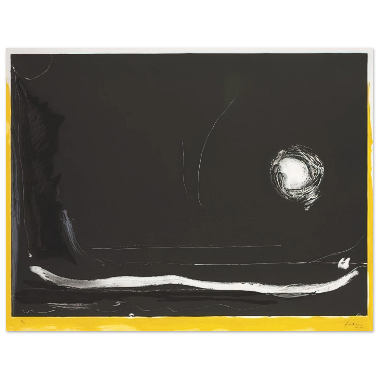 Helen Frankenthaler - Yellow Jack - 1985 Wall art - 20x25 cm / 8x10 Inches - Premium Wooden Framed Poster With Fine Art Paper - Wood frame