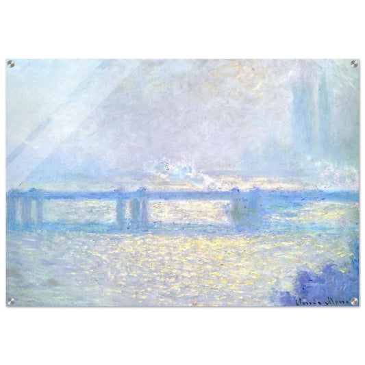 Charing Cross Bridge, Overcast Weather - claude monet Acrylic Print - 70x100 cm / 28x40″ inches