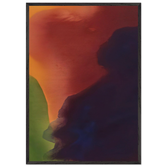 Blue Atmosphere III - 1963 - Helen Frankenthaler 70x100 cm / 28x40 inches Framed Art Print – Black Wooden Frame