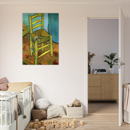 Van Gogh's Chair - Vincent van Gogh Brushed Aluminum Print - 70x100 cm / 28x40 inches | Vincent van Gogh Aluminum Print | Vincent van Gogh Prints