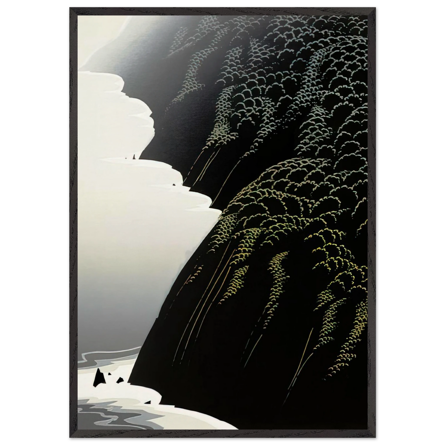 California Coast - Eyvind Earle Framed Art Print – Black Wooden Frame - Default Title - -Framed Art Print