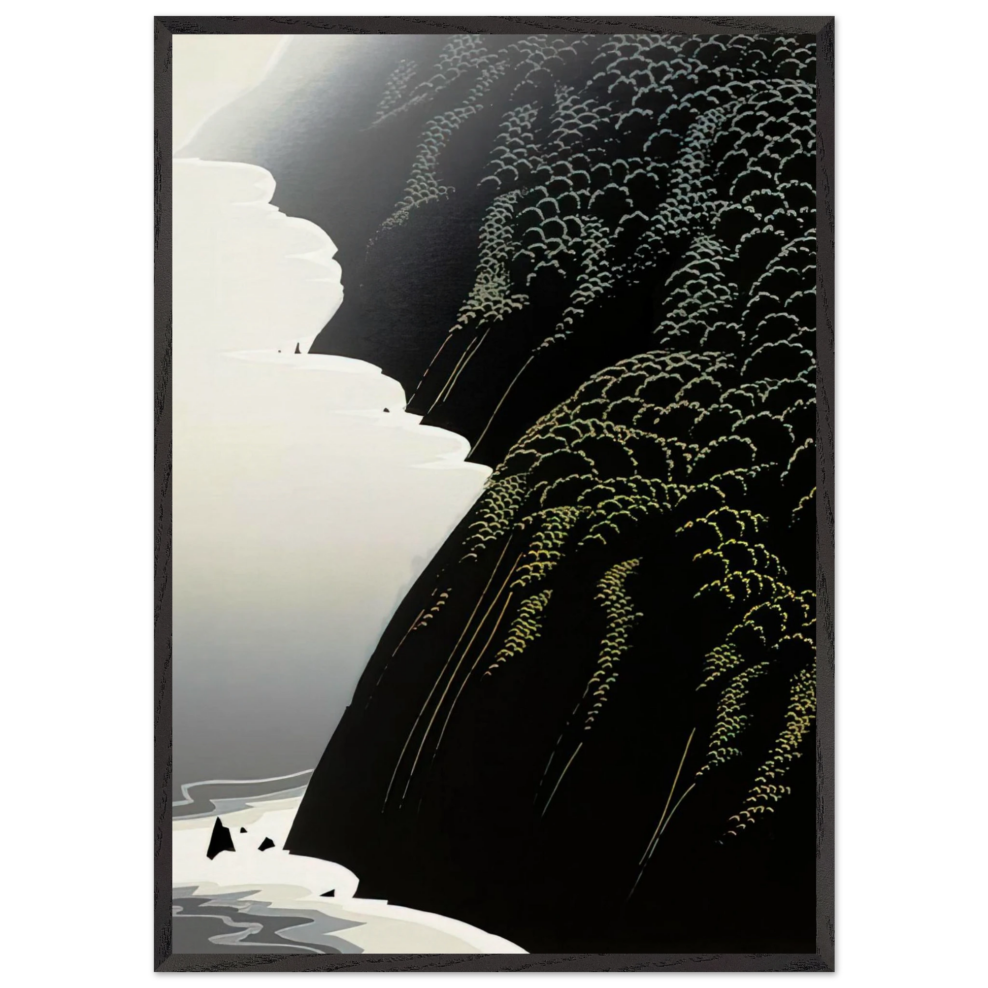 California Coast - Eyvind Earle Framed Art Print – Black Wooden Frame - Default Title - -Framed Art Print
