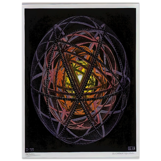 MC Escher - CONCENTRIC RINDS COLOUR Wall Art - 21x29.7 cm / 8x12" - Fine Art Poster - -
