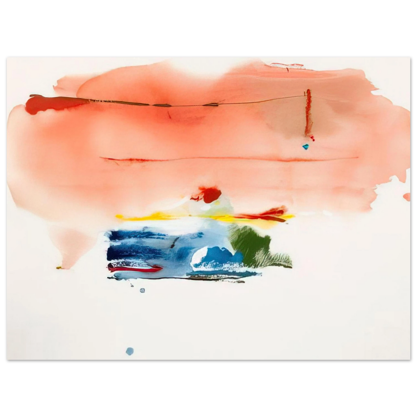 Helen Frankenthaler - Santa Fe II - 1986 Wall art - 27x35 cm / 11x14 inches - Premium Wooden Framed Poster With Fine Art Paper - Black frame