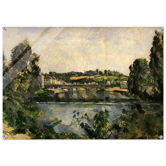 Bridge and Waterfall at Pontoise - Paul Cézanne Acrylic Print - 70x100 cm / 28x40″ inches
