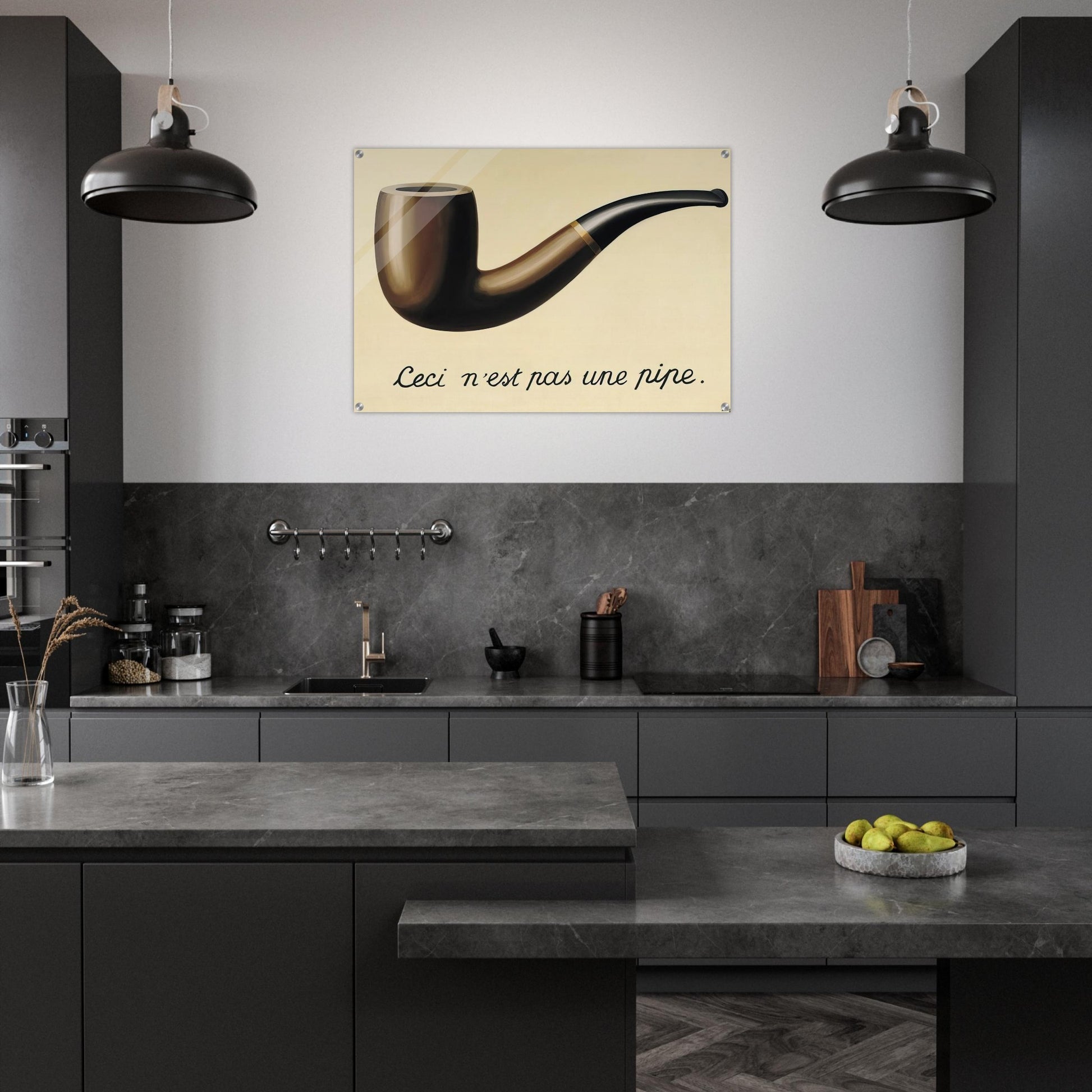 THE TREACHERY OF IMAGES THIS IS NOT A PIPE 1948 - Rene Magritte Acrylic Print - 70x100 cm / 28x40″ inches | Rene Magritte Wall Art | Rene Magritte Prints