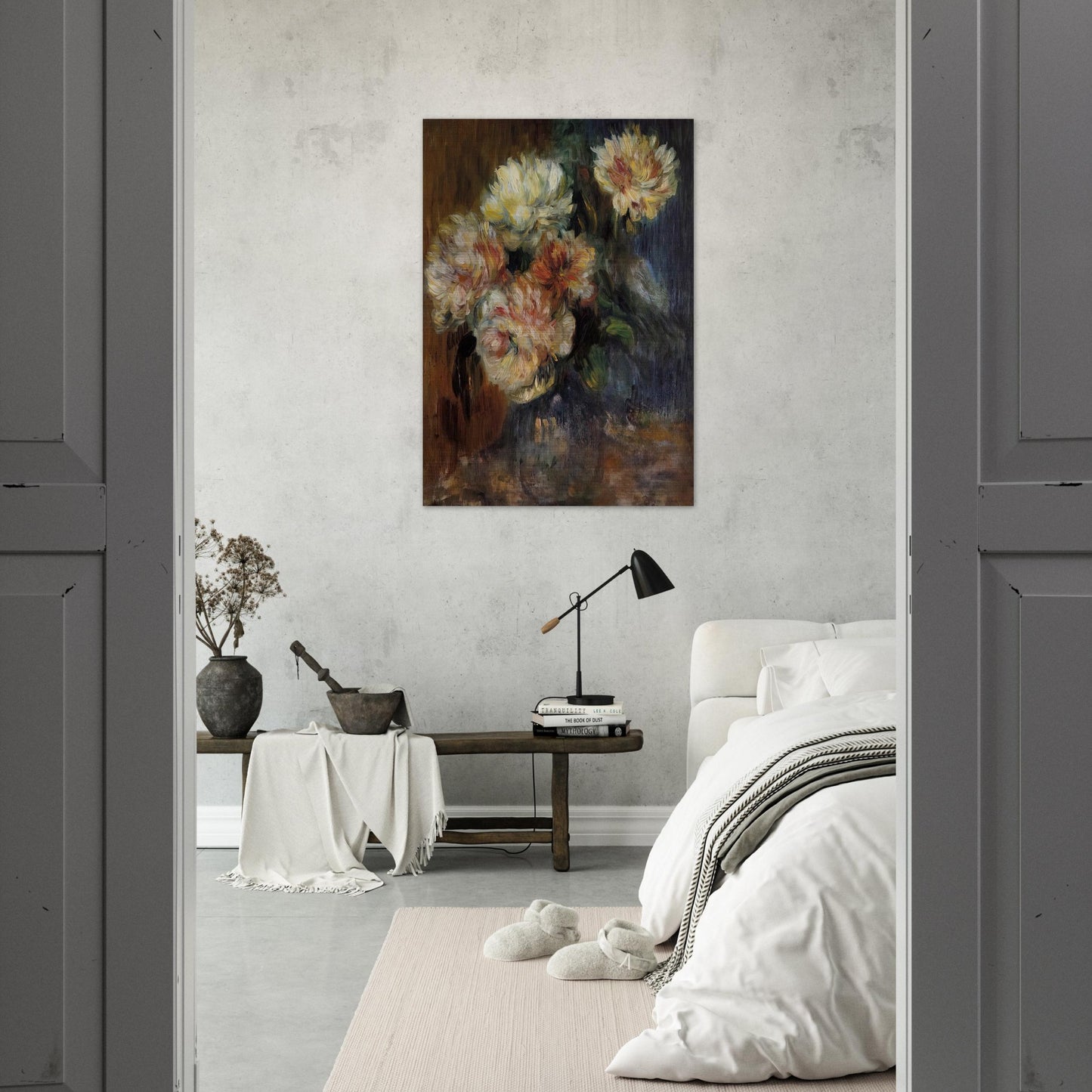 Vase of Peonies - Pierre-Auguste Renoir Brushed Aluminum Print - 70x100 cm / 28x40 inches | Pierre-Auguste Renoir Aluminum Print | Pierre-Auguste Renoir Prints