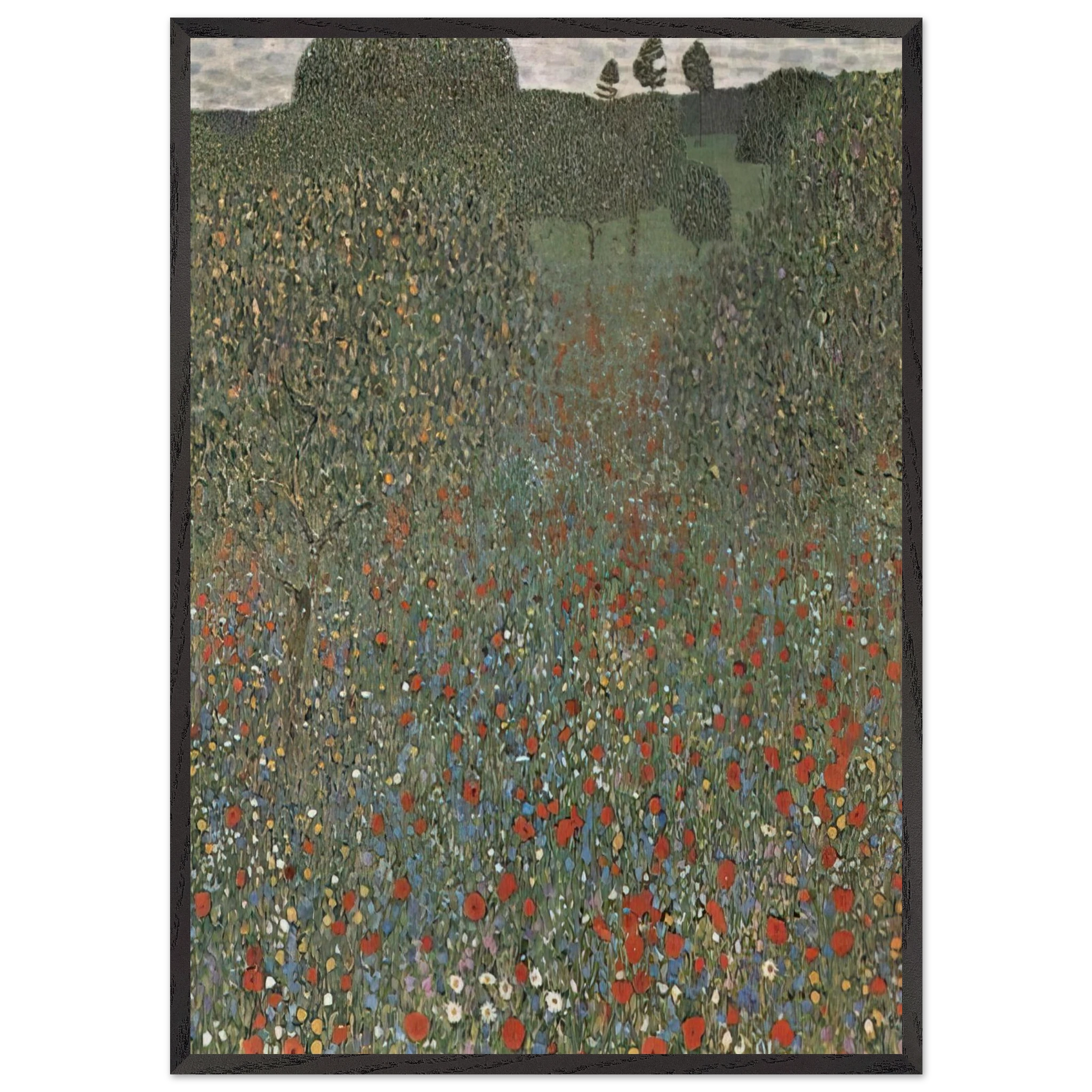 POPPY FIELD N1 - Gustav Klimt Framed Art Print – Black Wooden Frame - Default Title - -Framed Art Print