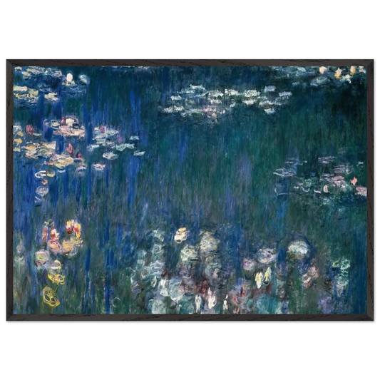 Water Lilies Green Harmony - claude monet Framed Art Print – Black Wooden Frame - Default Title - -Framed Art Print