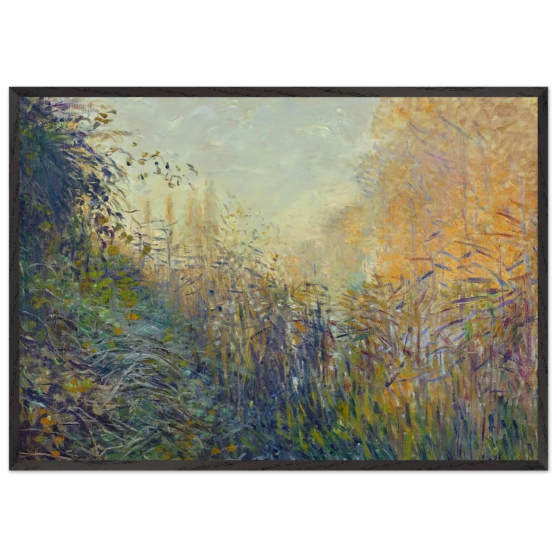 Study Rushes at Argenteuil - claude monet Framed Art Print – Black Wooden Frame - Default Title - -Framed Art Print