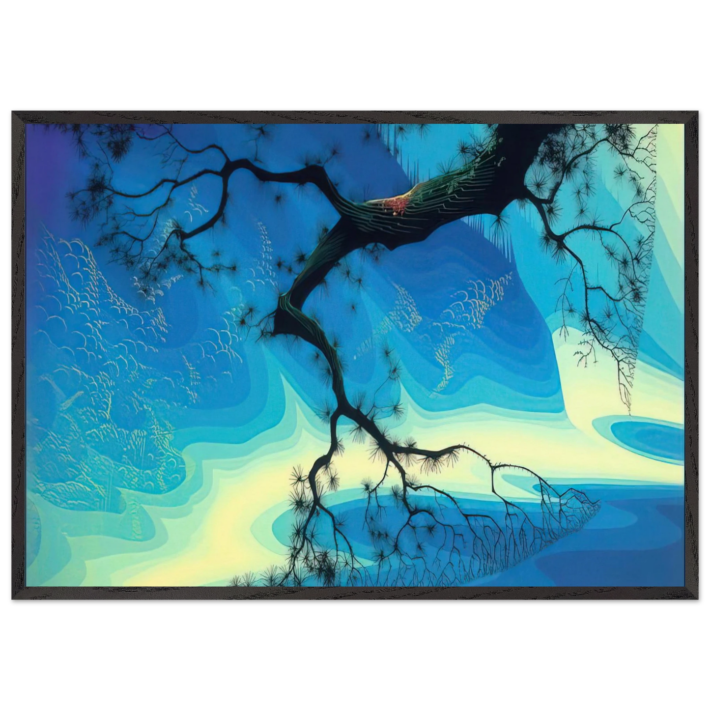 Ocean Mist - Eyvind Earle Framed Art Print – Black Wooden Frame - Default Title - -Framed Art Print