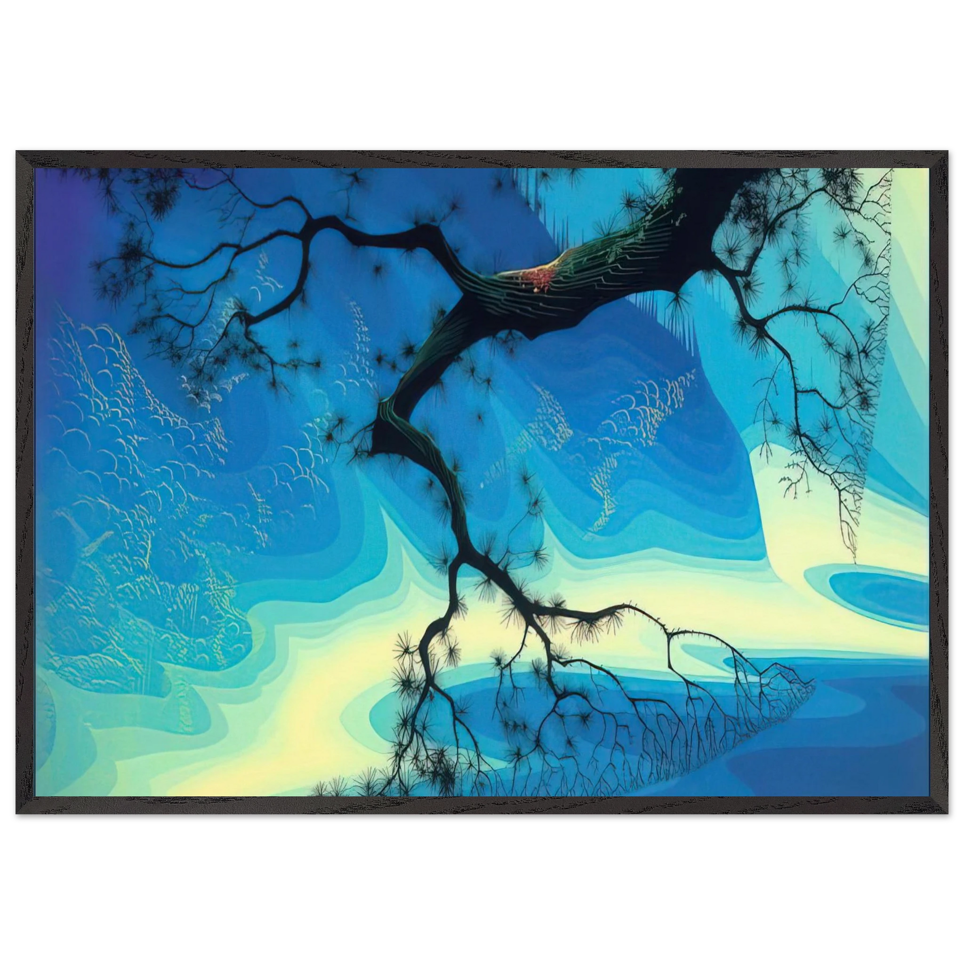 Ocean Mist - Eyvind Earle Framed Art Print – Black Wooden Frame - Default Title - -Framed Art Print