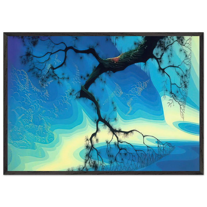 Ocean Mist - Eyvind Earle 70x100 cm / 28x40 inches Framed Art Print – Black Wooden Frame
