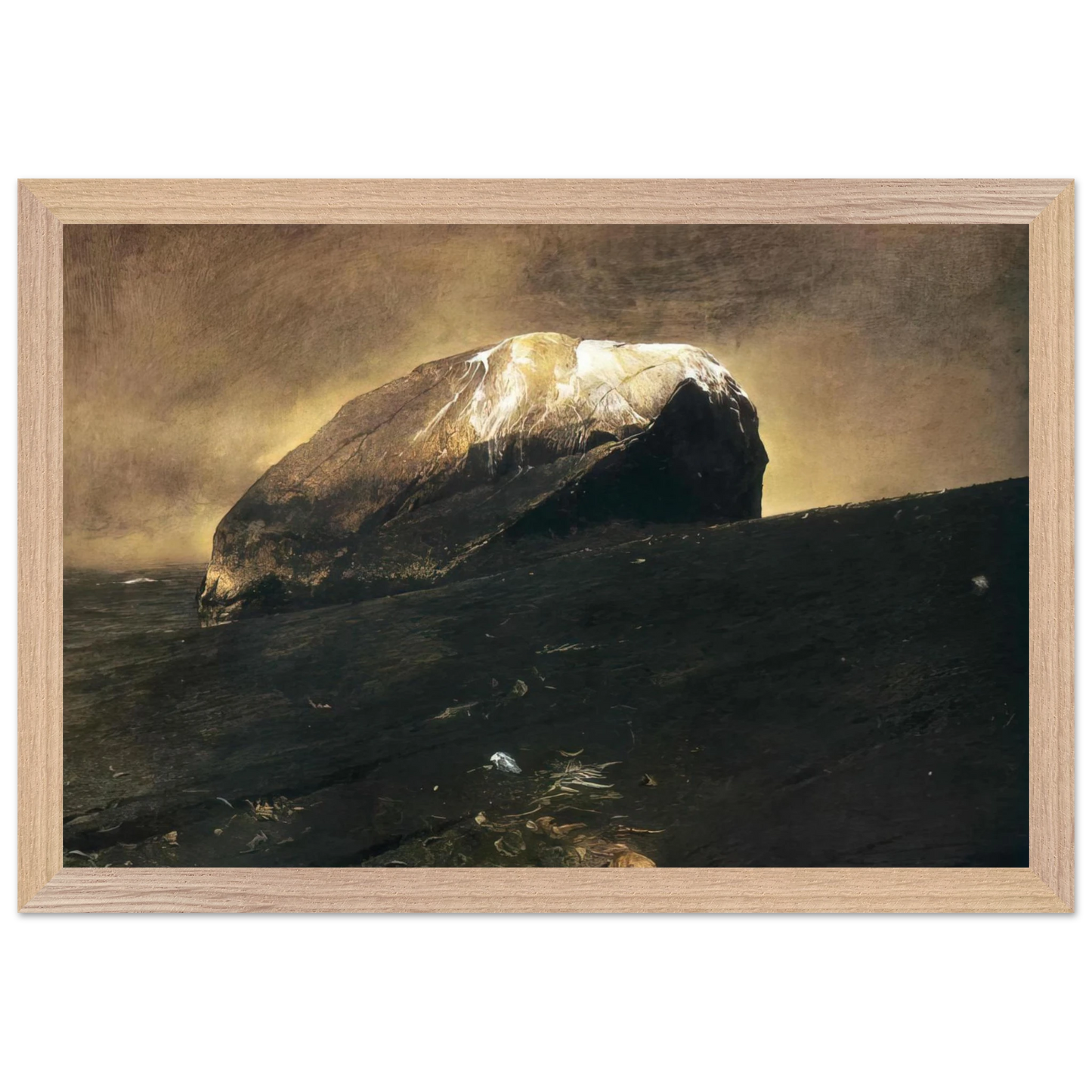 Andrew Wyeth - NOT DETECTED 42 Wall Art - 21x29.7 cm / 8x12" - Premium Wooden Framed Poster With Fine Art Paper - Black frame