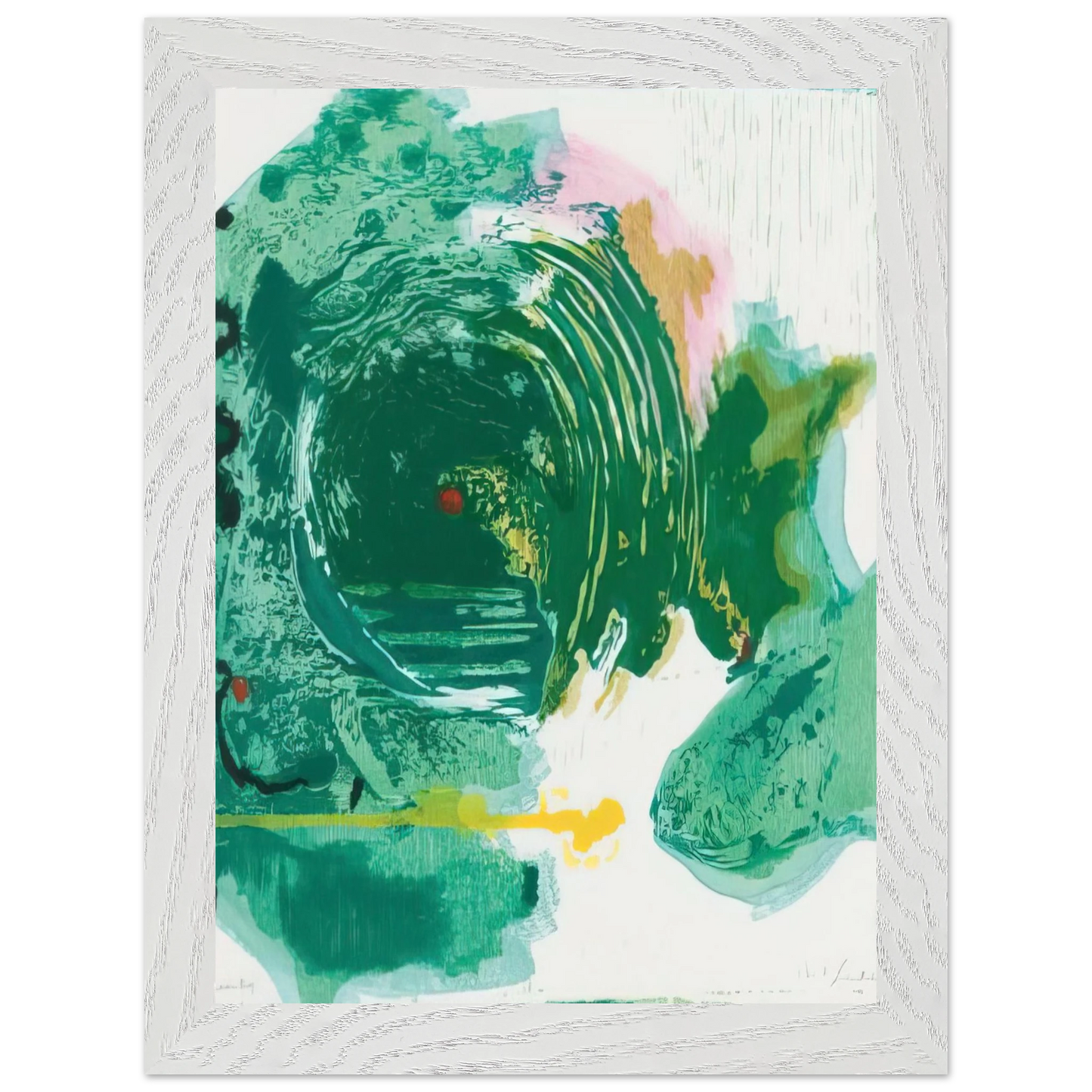 Helen Frankenthaler - Radius - 1993 Wall art - 70x70 cm / 28x28 inches - Premium Wooden Framed Poster With Fine Art Paper - Wood frame