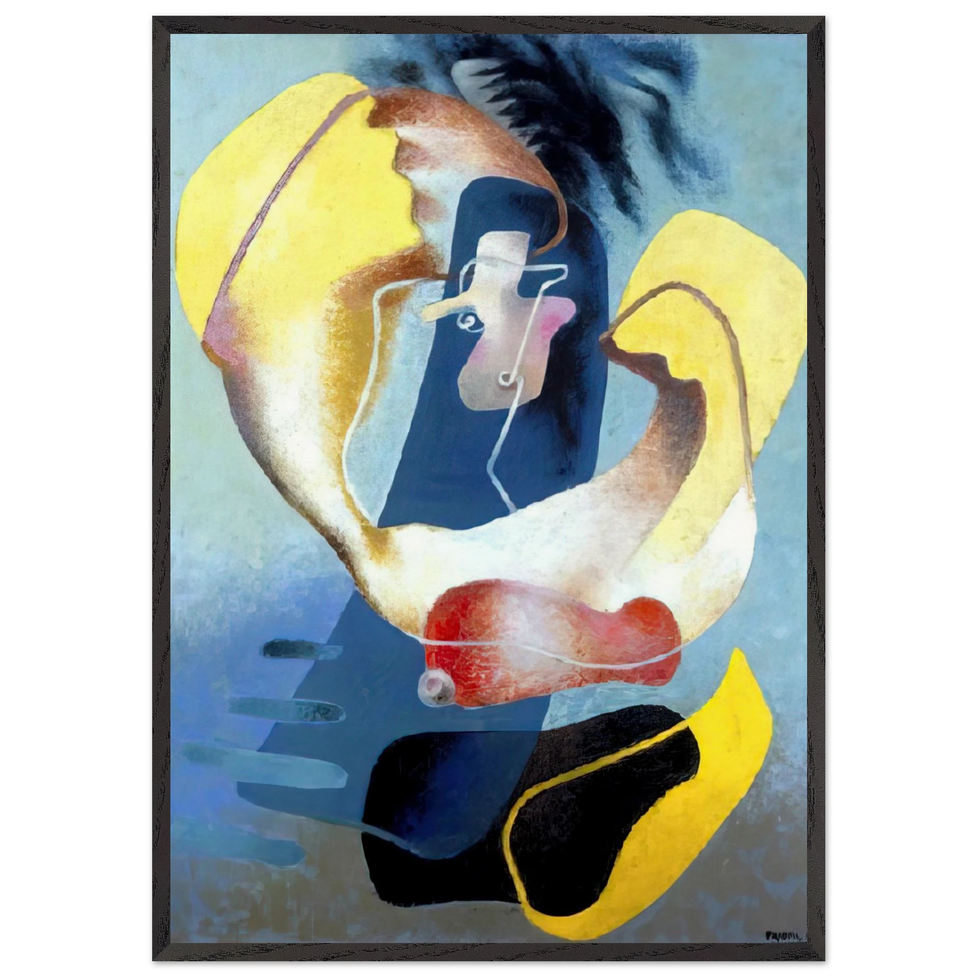 THE FIGURE IN SPACE 1937 - Enrico Prampolini Framed Art Print – Black Wooden Frame - Default Title - -Framed Art Print