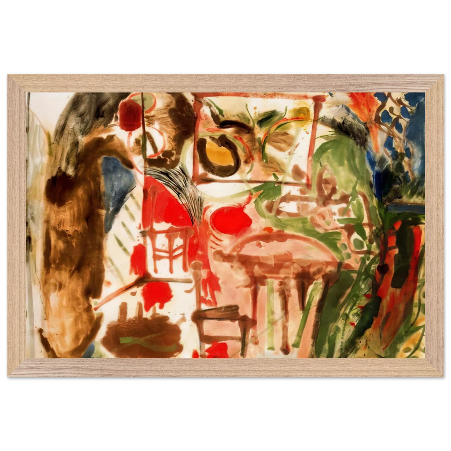 Helen Frankenthaler - Interior - 1957 Wall art - A2 (42 x 59.4  cm) - Premium Wooden Framed Poster With Fine Art Paper - Wood frame