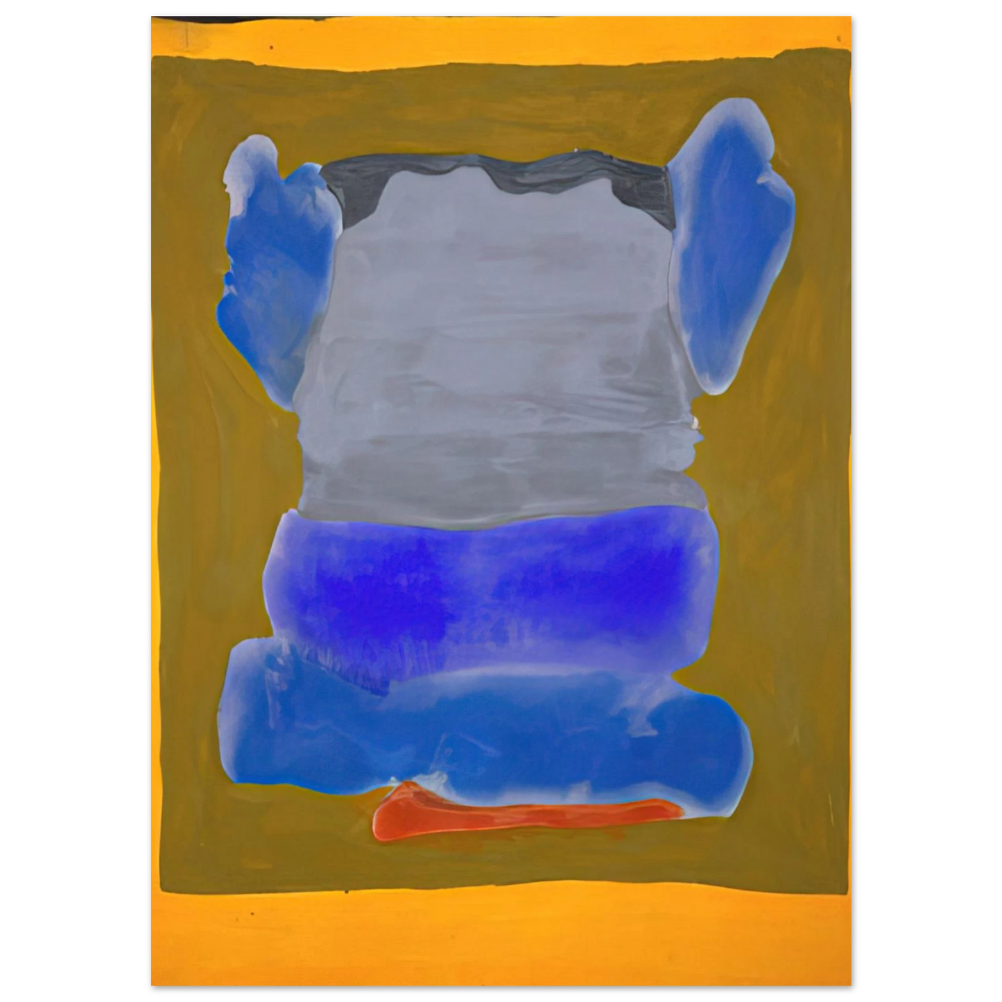 Helen Frankenthaler - Buddha s Court - 1964 Wall art - 40x50 cm / 16x20 inches - Premium Wooden Framed Poster With Fine Art Paper - White frame