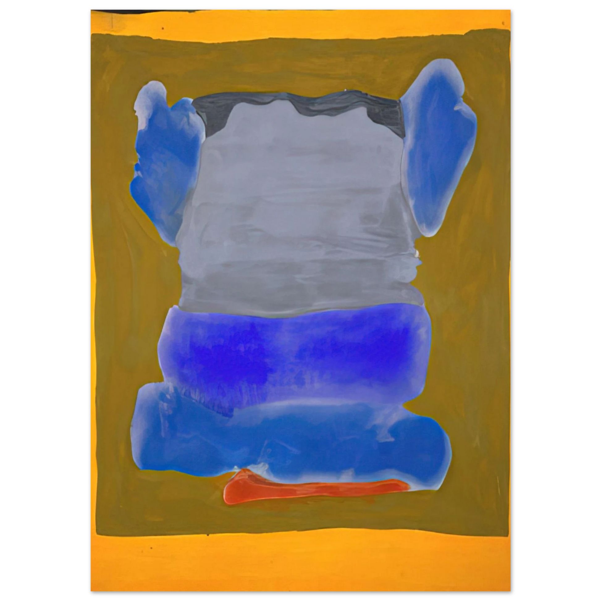 Helen Frankenthaler - Buddha s Court - 1964 Wall art - 40x50 cm / 16x20 inches - Premium Wooden Framed Poster With Fine Art Paper - White frame