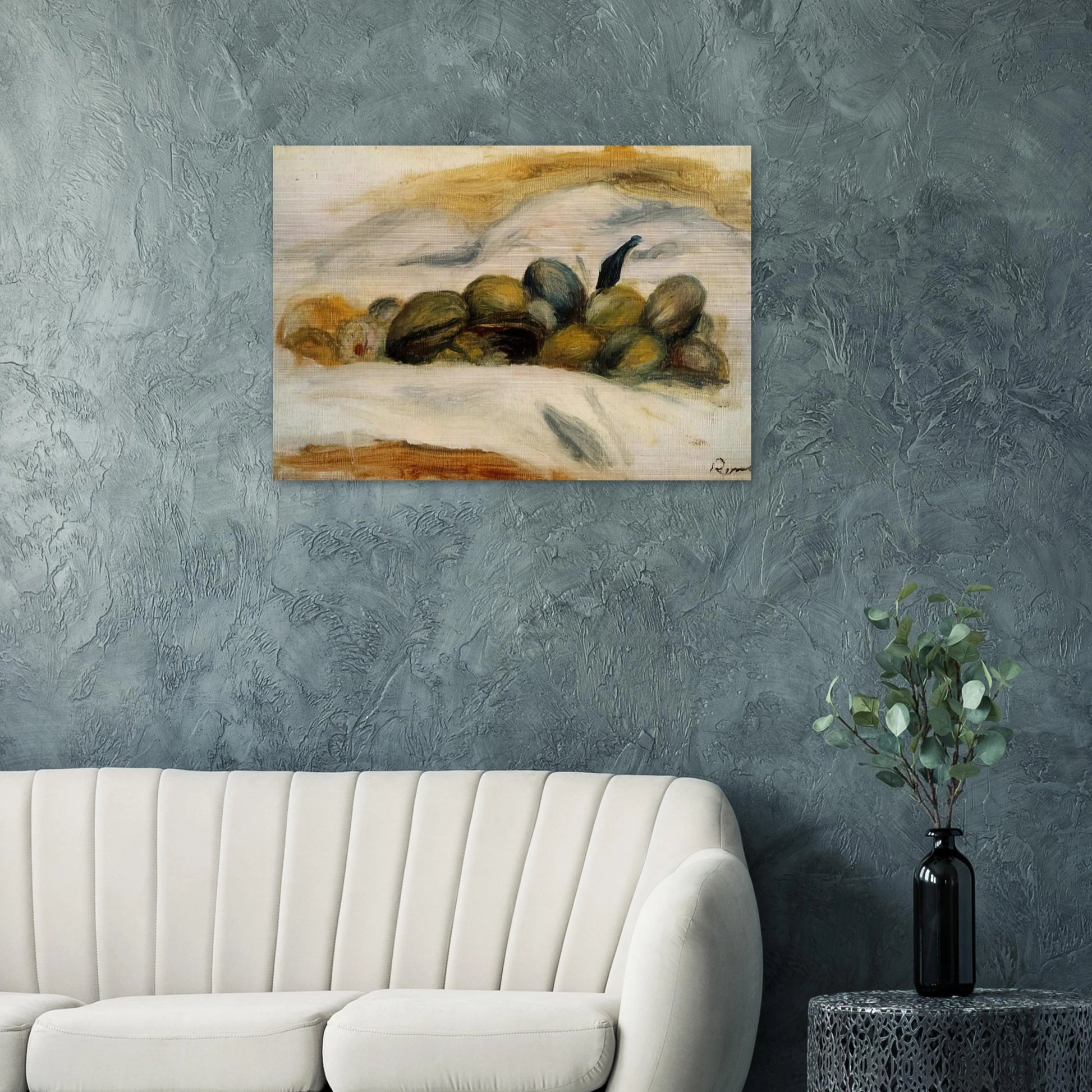 Still Life Almonds and Walnuts - Pierre-Auguste Renoir Brushed Aluminum Print - 70x100 cm / 28x40 inches | Pierre-Auguste Renoir Aluminum Print | Pierre-Auguste Renoir Prints