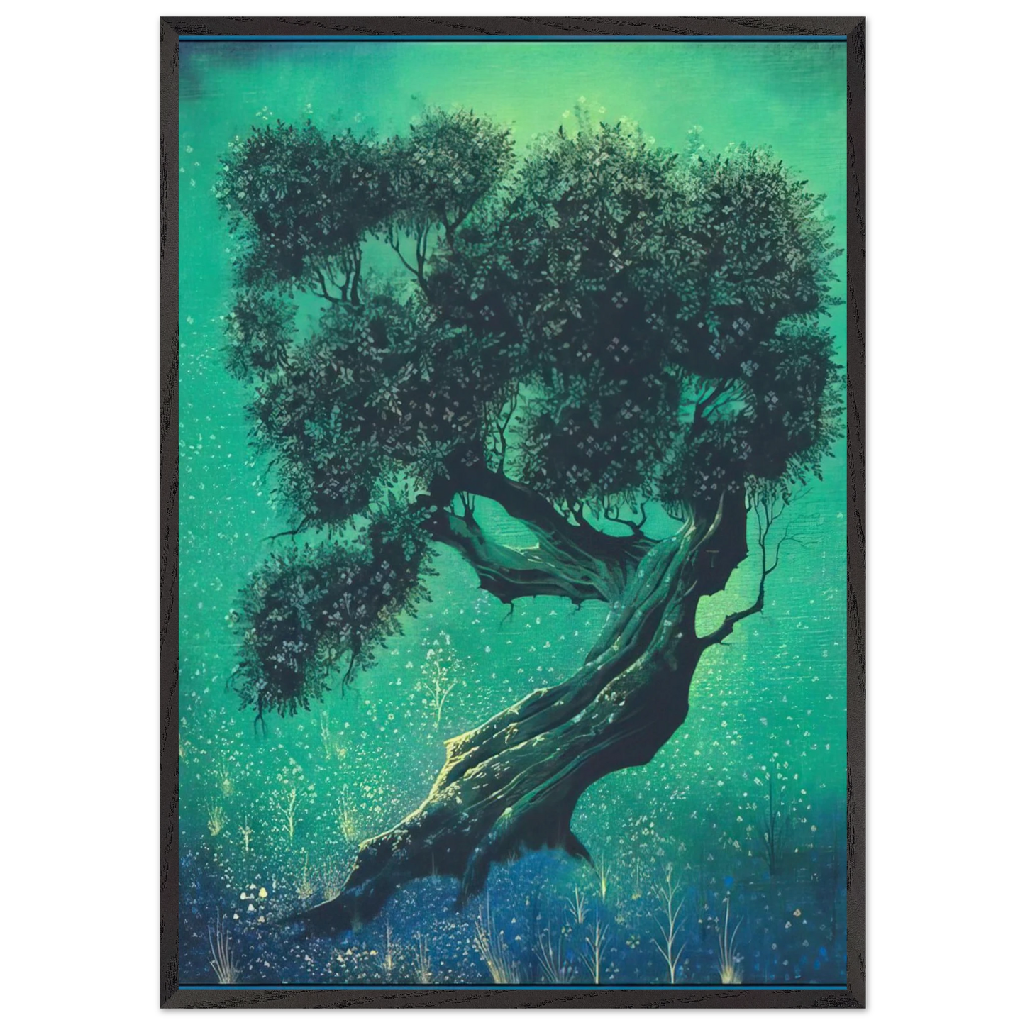 Solitary Bonsai - Eyvind Earle Framed Art Print – Black Wooden Frame - Default Title - -Framed Art Print