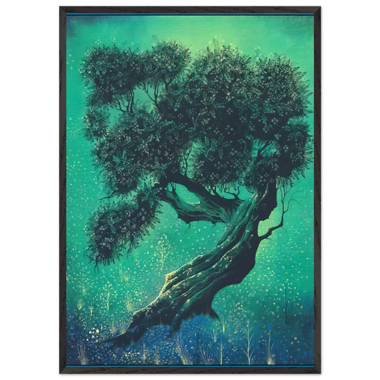 Solitary Bonsai - Eyvind Earle Framed Art Print – Black Wooden Frame - Default Title - -Framed Art Print