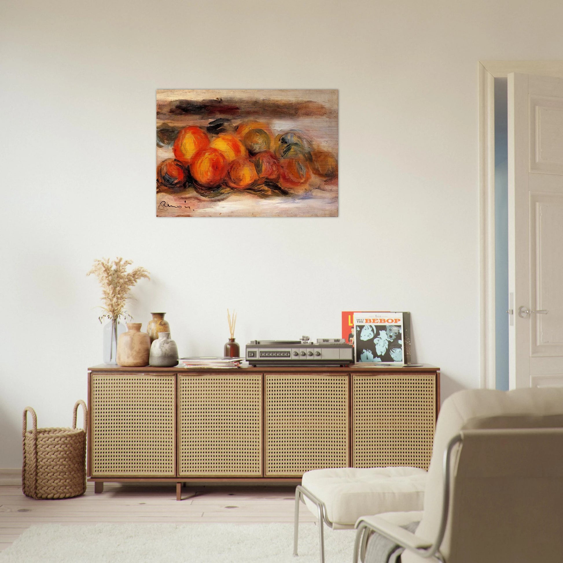 Still Life with Peaches - Pierre-Auguste Renoir Brushed Aluminum Print - 70x100 cm / 28x40 inches | Pierre-Auguste Renoir Aluminum Print | Pierre-Auguste Renoir Prints