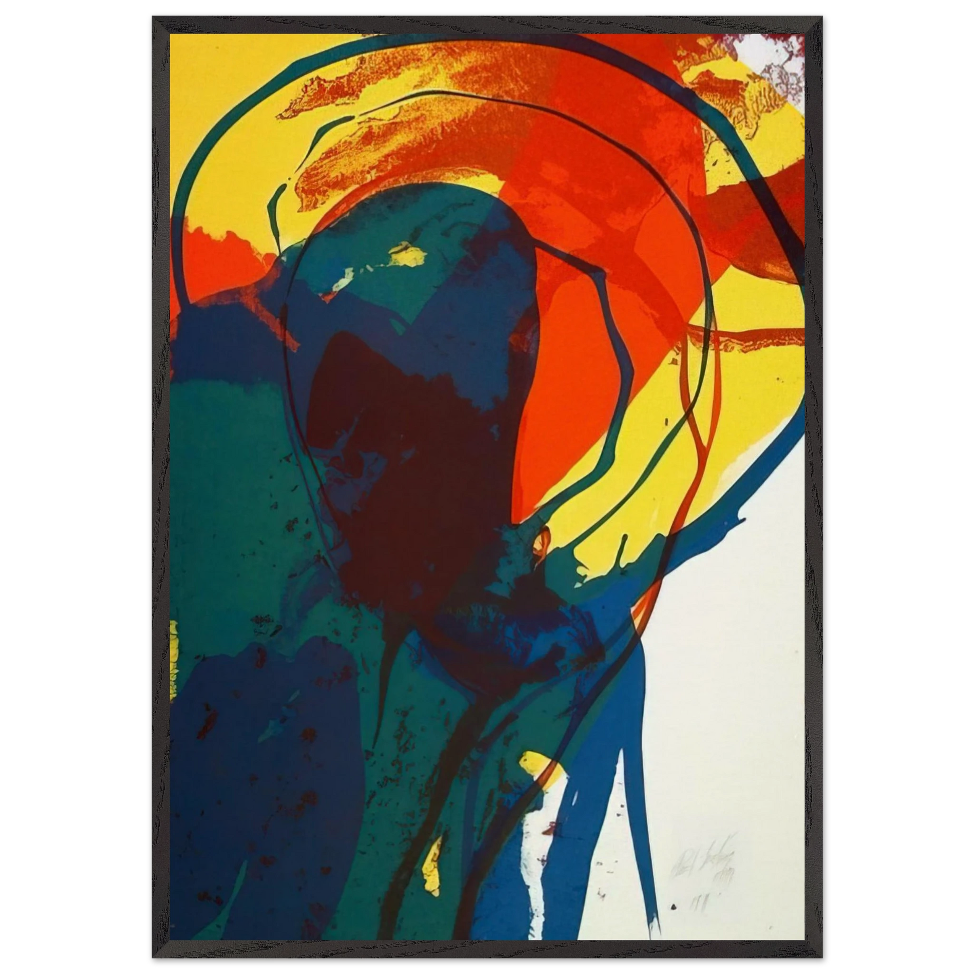 Untitled N12 - Paul Jenkins Framed Art Print – Black Wooden Frame - Default Title - -Framed Art Print