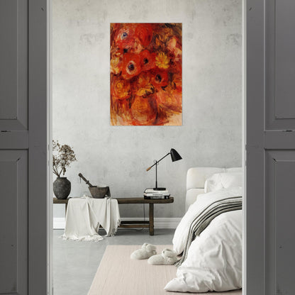 Vase of Anemones - Pierre-Auguste Renoir Brushed Aluminum Print - 70x100 cm / 28x40 inches | Pierre-Auguste Renoir Aluminum Print | Pierre-Auguste Renoir Prints