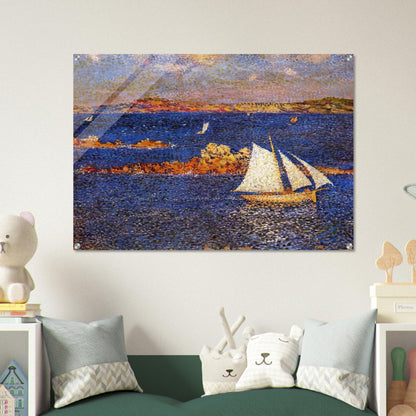 NEAR THE ROCKS OF PER KIRIDEC 1889 - Theo van Rysselberghe Acrylic Print - 70x100 cm / 28x40″ inches | Theo van Rysselberghe Wall Art | Theo van Rysselberghe Prints