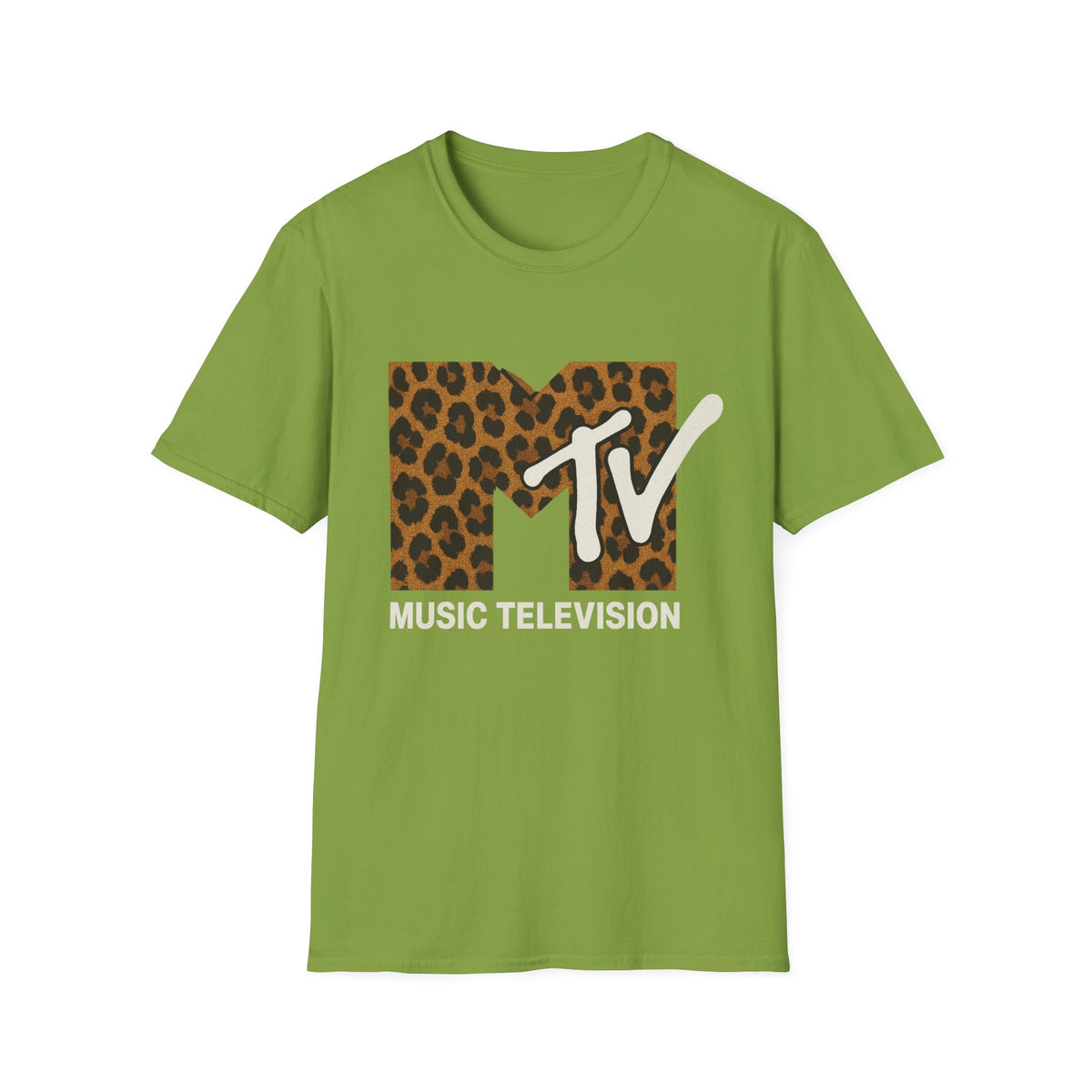 Vintage MTV Cheetah Print Graphic T-Shirt Retro Music Television 80s 90s Throwback Band Tee Unisex Animal Print Rock Shirt