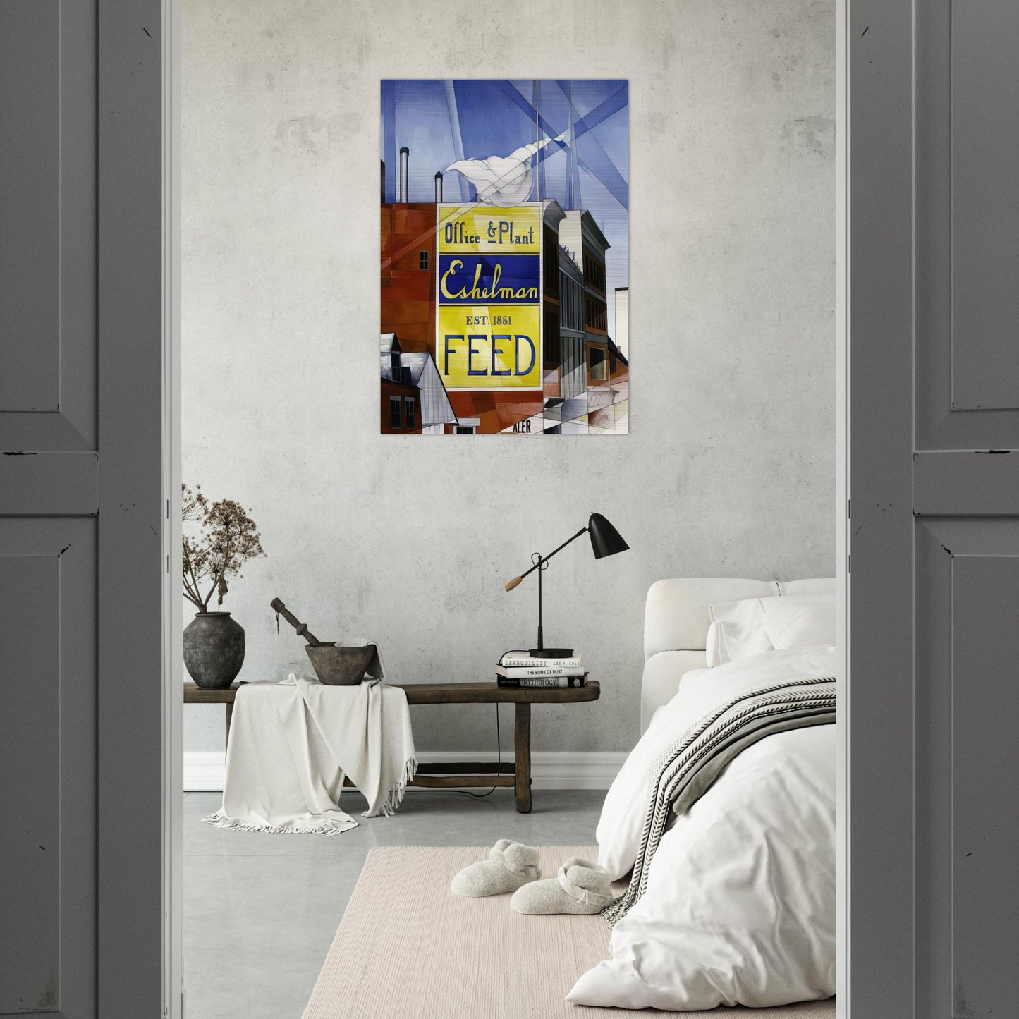 Buildings, Lancaster - 1930 - Charles Demuth Brushed Aluminum Print - 70x100 cm / 28x40 inches | Charles Demuth Aluminum Print | Charles Demuth Prints