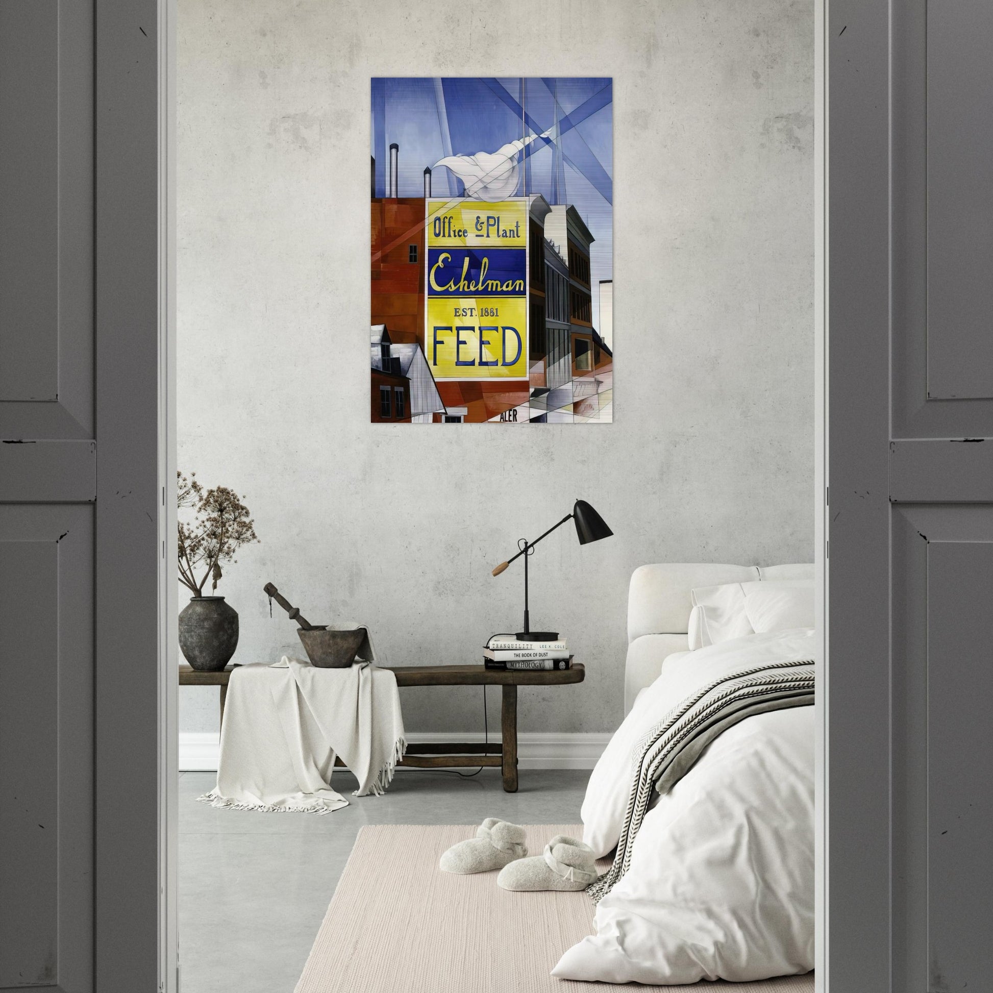 Buildings, Lancaster - 1930 - Charles Demuth Brushed Aluminum Print - 70x100 cm / 28x40 inches | Charles Demuth Aluminum Print | Charles Demuth Prints