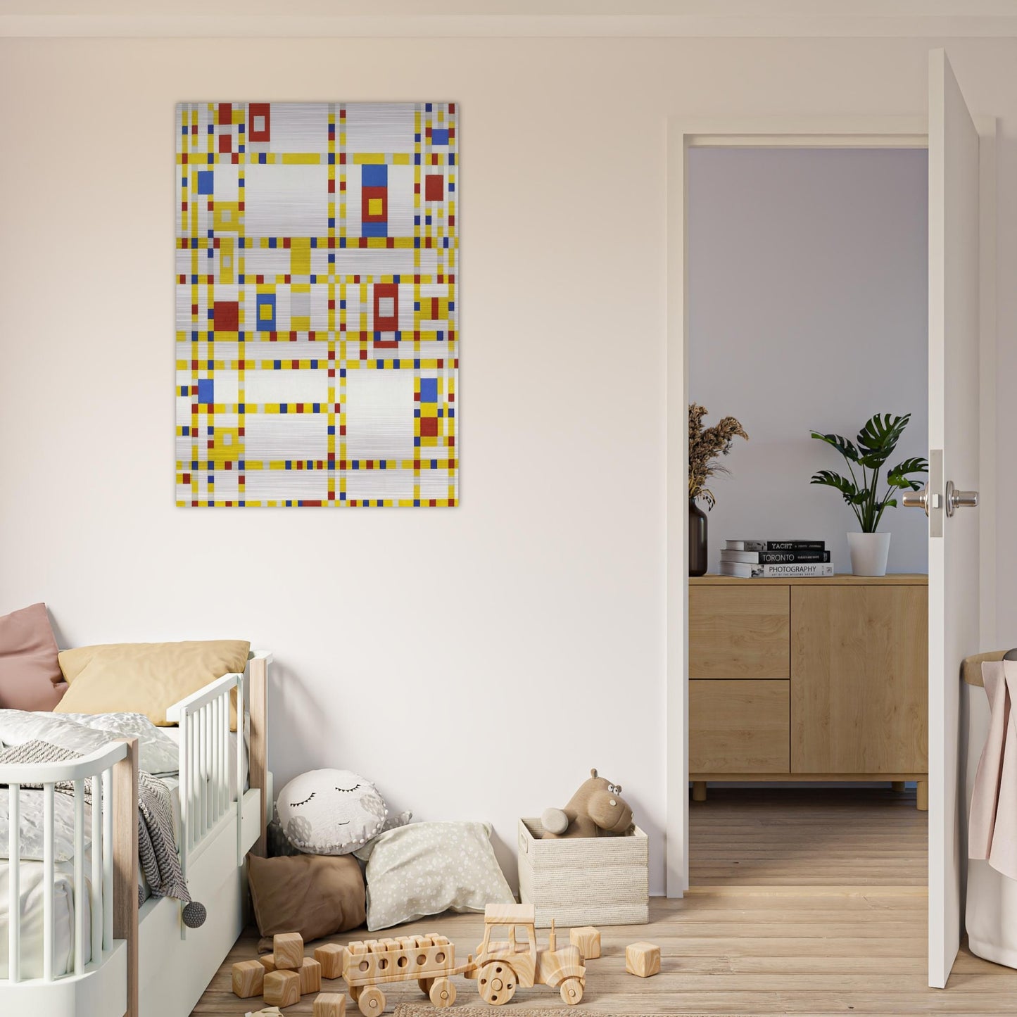 Broadway Boogie Woogie - Piet Mondrian Brushed Aluminum Print - 70x100 cm / 28x40 inches | Piet Mondrian Aluminum Print | Piet Mondrian Prints