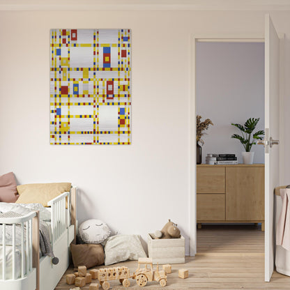 Broadway Boogie Woogie - Piet Mondrian Brushed Aluminum Print - 70x100 cm / 28x40 inches | Piet Mondrian Aluminum Print | Piet Mondrian Prints