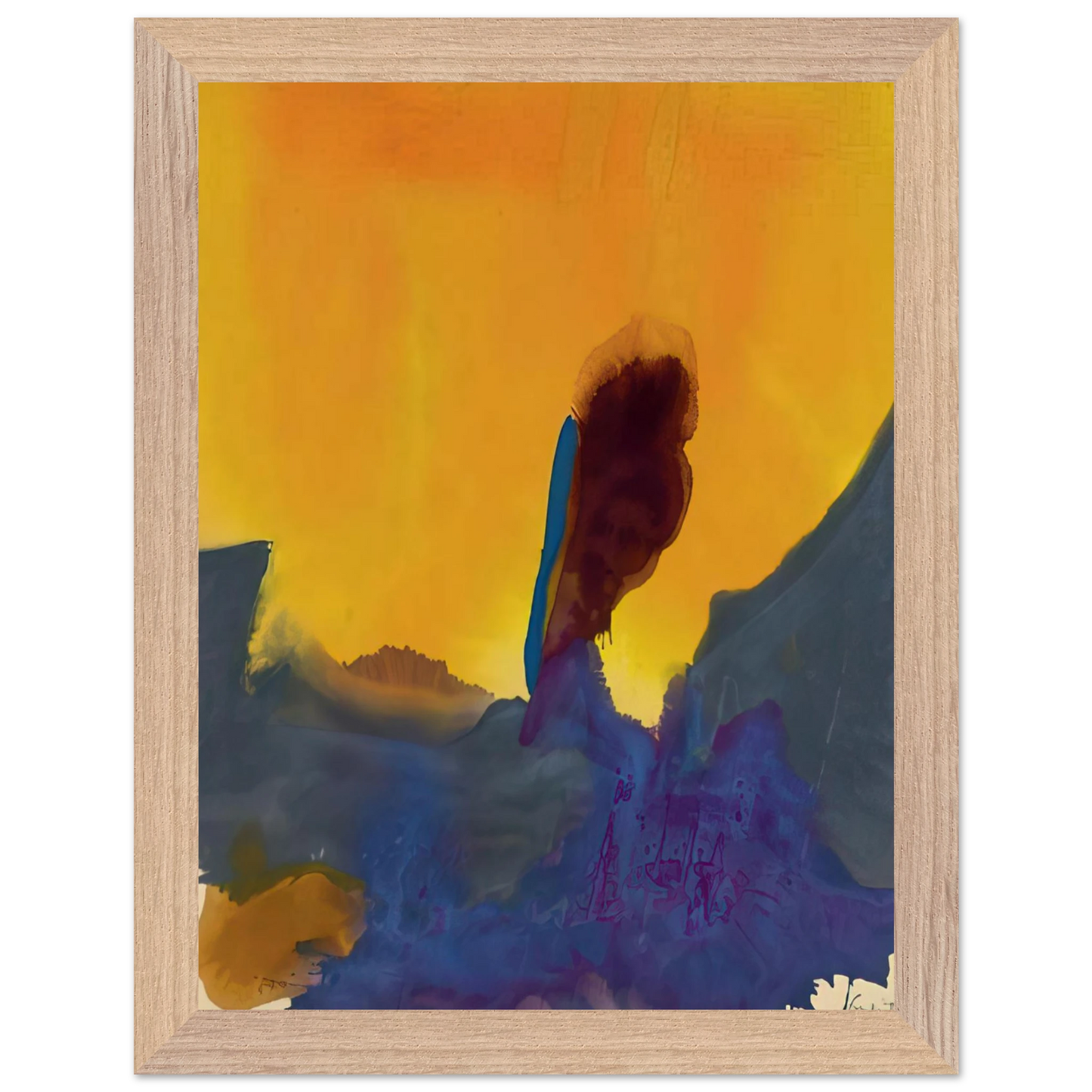 Helen Frankenthaler - Glow II - 1968 Wall art - A2 (42 x 59.4  cm) - Premium Wooden Framed Poster With Fine Art Paper - Wood frame
