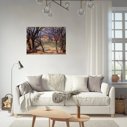 Trees and houses - Paul Cézanne Brushed Aluminum Print - 70x100 cm / 28x40 inches | Paul Cézanne Aluminum Print | Paul Cézanne Prints