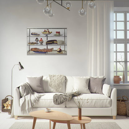 PASTRY CASE I 1962 - Claes Oldenburg Brushed Aluminum Print - 70x100 cm / 28x40 inches | Claes Oldenburg Aluminum Print | Claes Oldenburg Prints