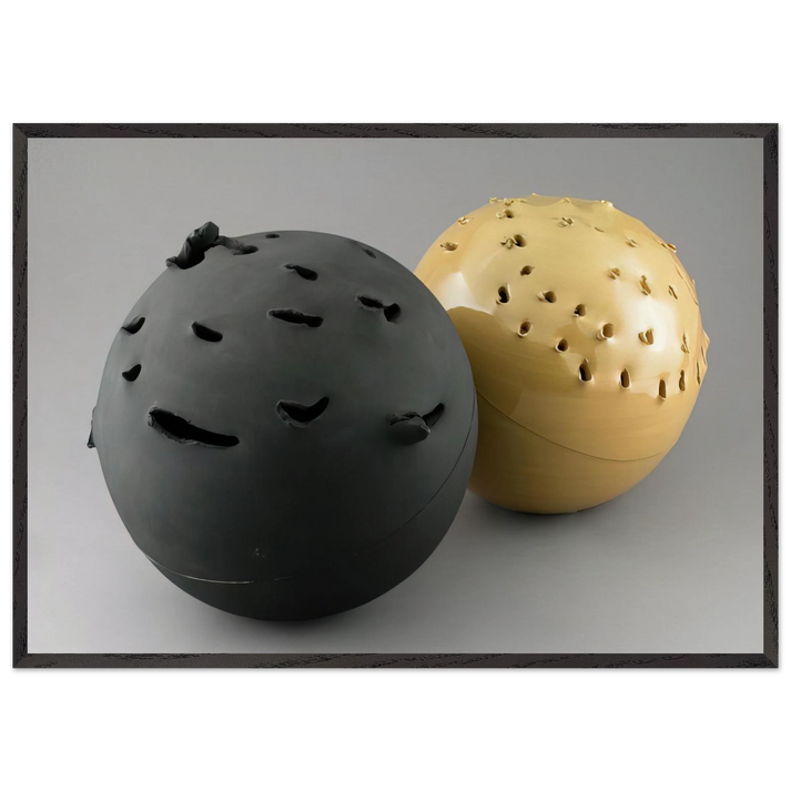 Sphere - 1957 - Lucio Fontana 70x100 cm / 28x40 inches Framed Art Print – Black Wooden Frame