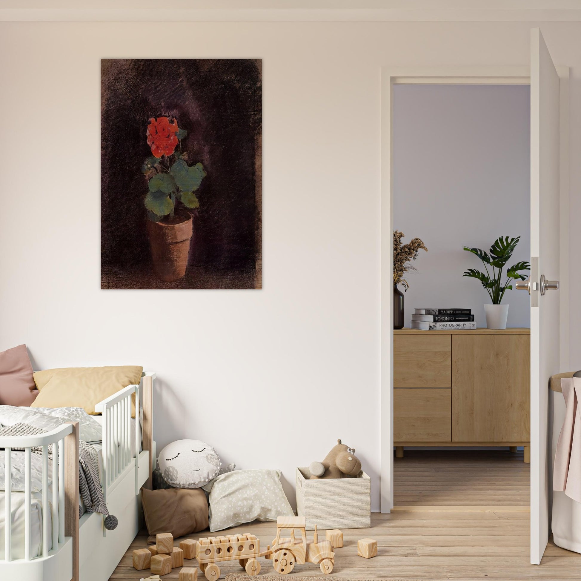 GERANIUM - Odilon Redon Brushed Aluminum Print - 70x100 cm / 28x40 inches | Odilon Redon Aluminum Print | Odilon Redon Prints