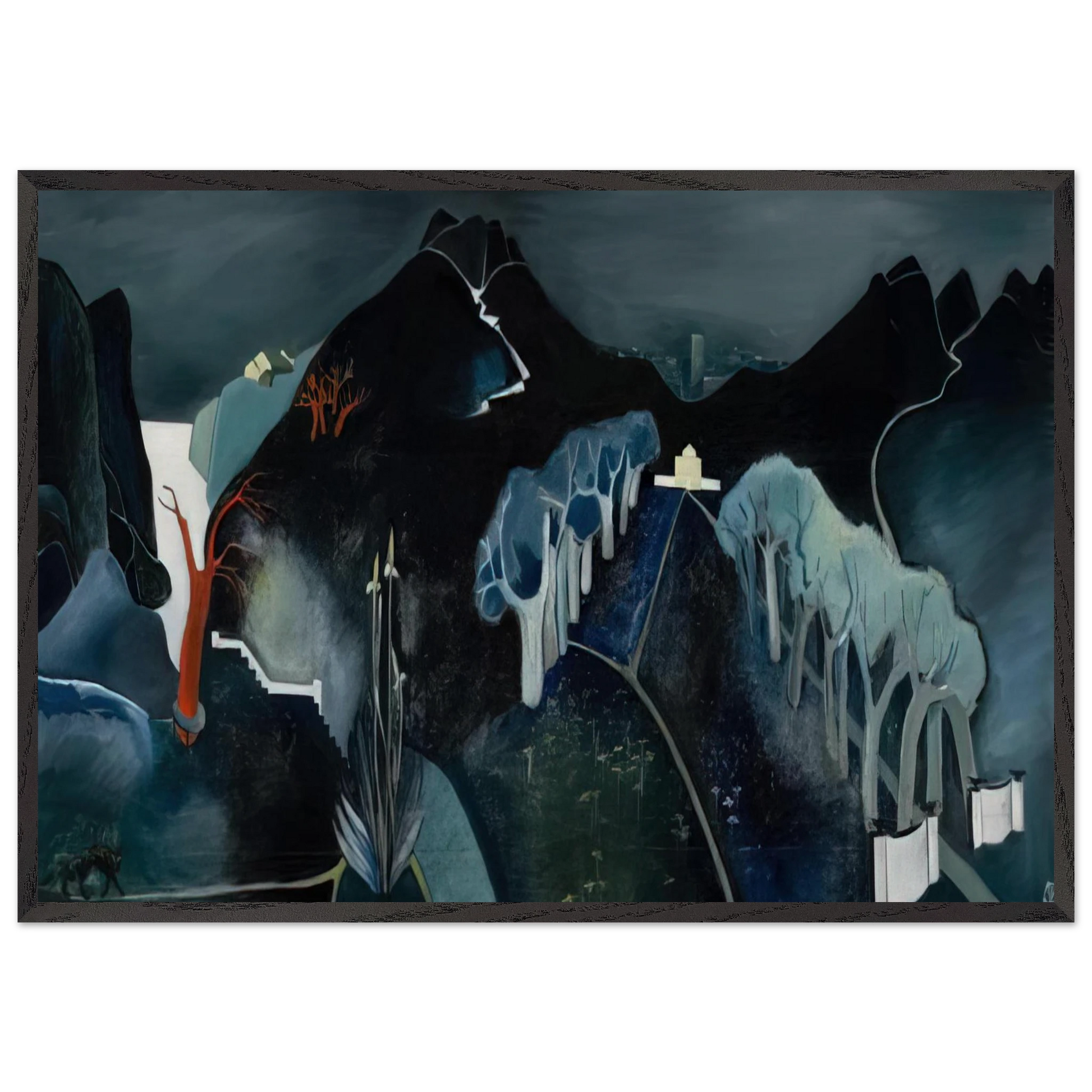 Mysterious Landscape - 1930 - Tove Jansson Framed Art Print – Black Wooden Frame - Default Title - -Framed Art Print