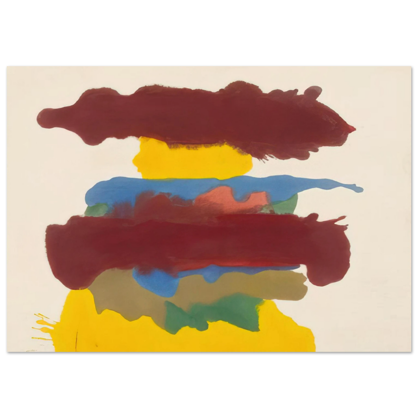 Helen Frankenthaler - Weather Change - 1963 Wall art - 15x20 cm / 6x8 inches - Premium Wooden Framed Poster With Fine Art Paper - Black frame