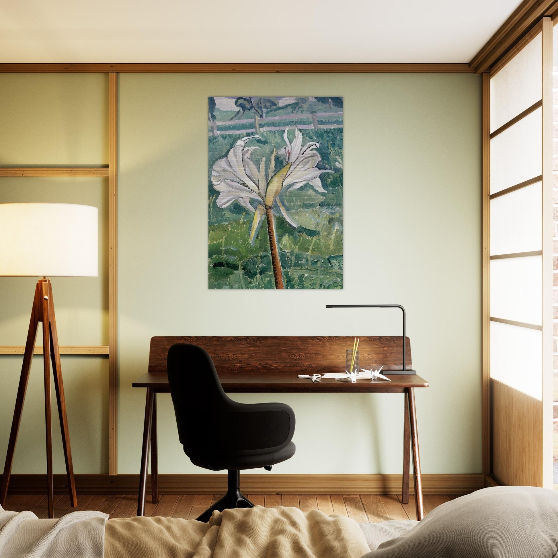 Lily growing in a field by the sea - 1927 - Grace Cossington Smith Brushed Aluminum Print - 70x100 cm / 28x40 inches | Grace Cossington Smith Aluminum Print | Grace Cossington Smith Prints