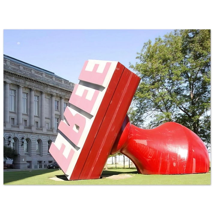 Claes Oldenburg - FREE STAMP AT CLEVELAND CITY HALL COLLABORATION WITH VAN BRUGGEN  75x100 cm / 30x40inches Fine Art Poster