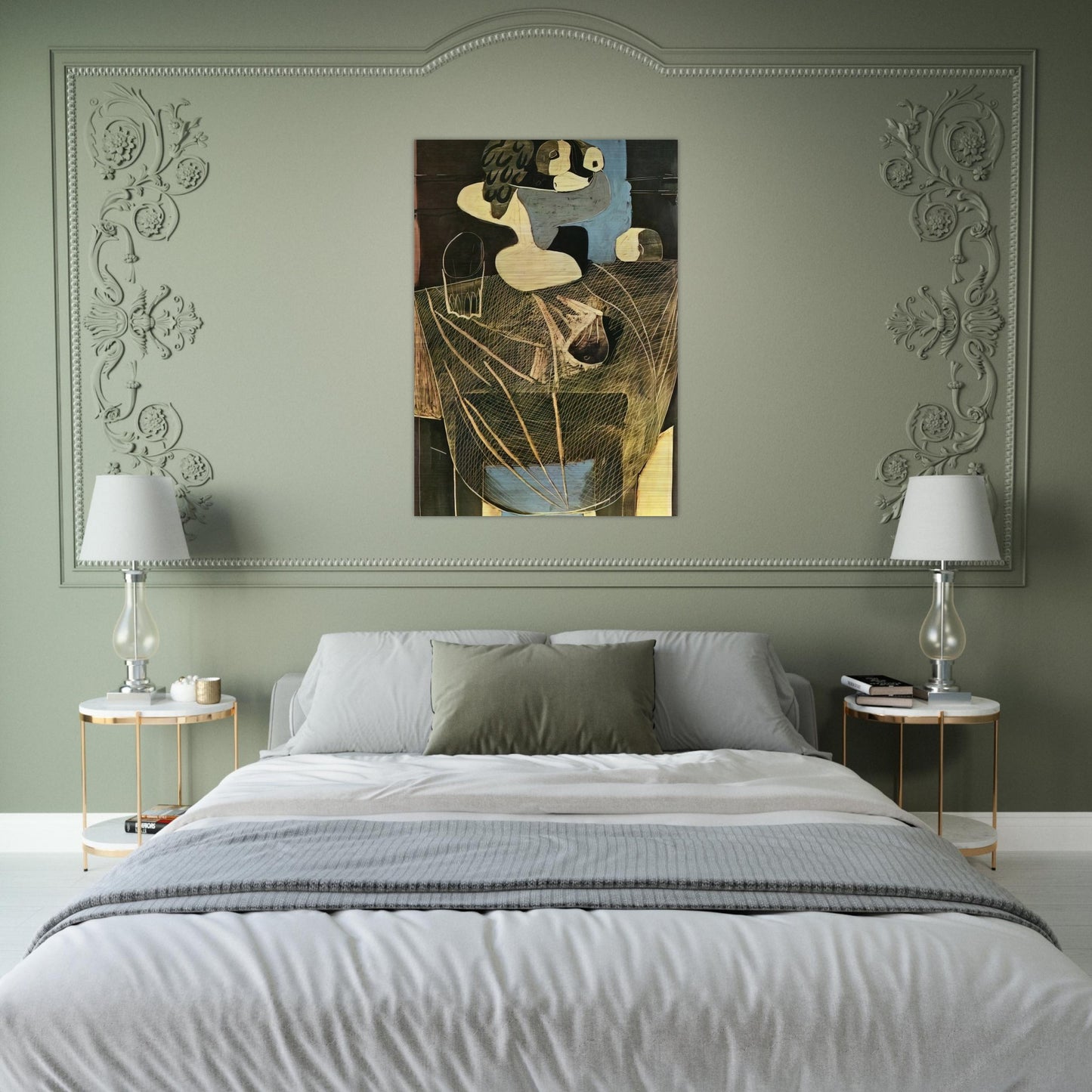 Still life with fishing net - Pablo Picasso Brushed Aluminum Print - 70x100 cm / 28x40 inches | Pablo Picasso Aluminum Print | Pablo Picasso Prints