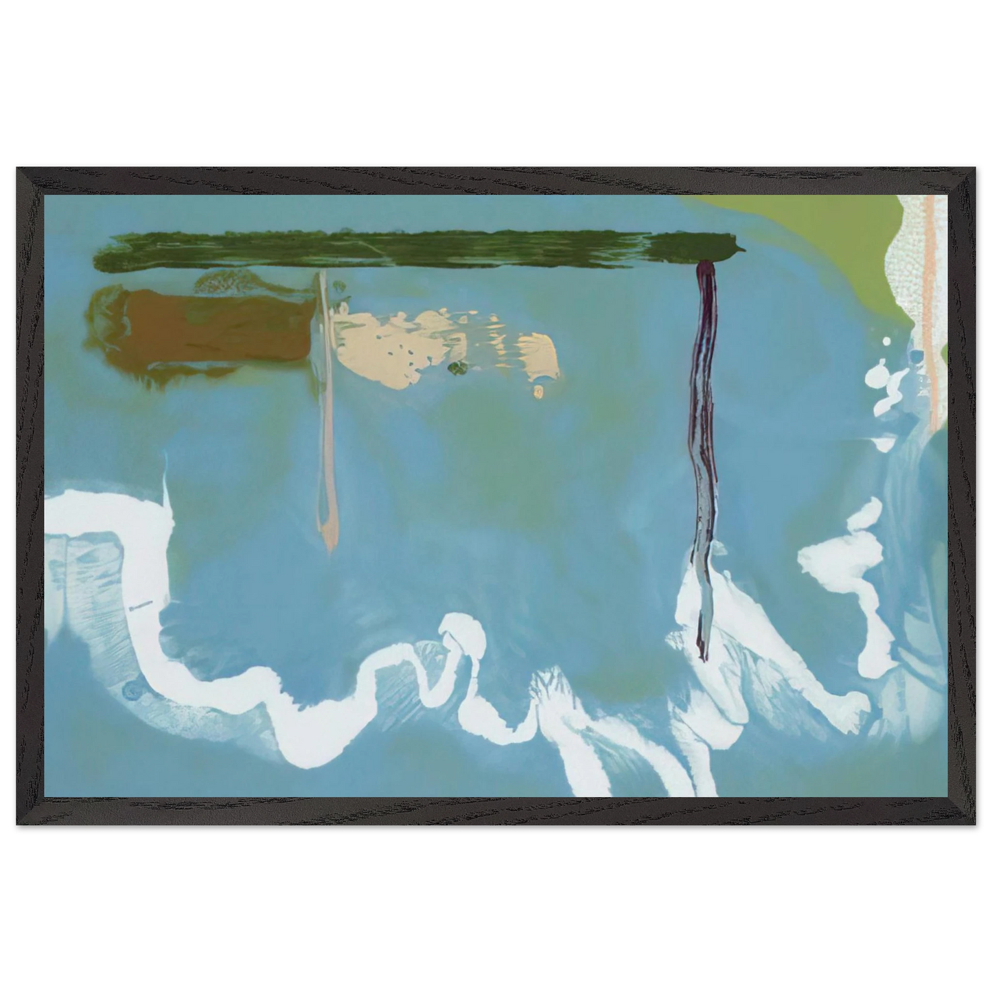 Helen Frankenthaler - Skywriting - 1997 Wall art - 30x40 cm / 12x16 inches - Premium Wooden Framed Poster With Fine Art Paper - White frame