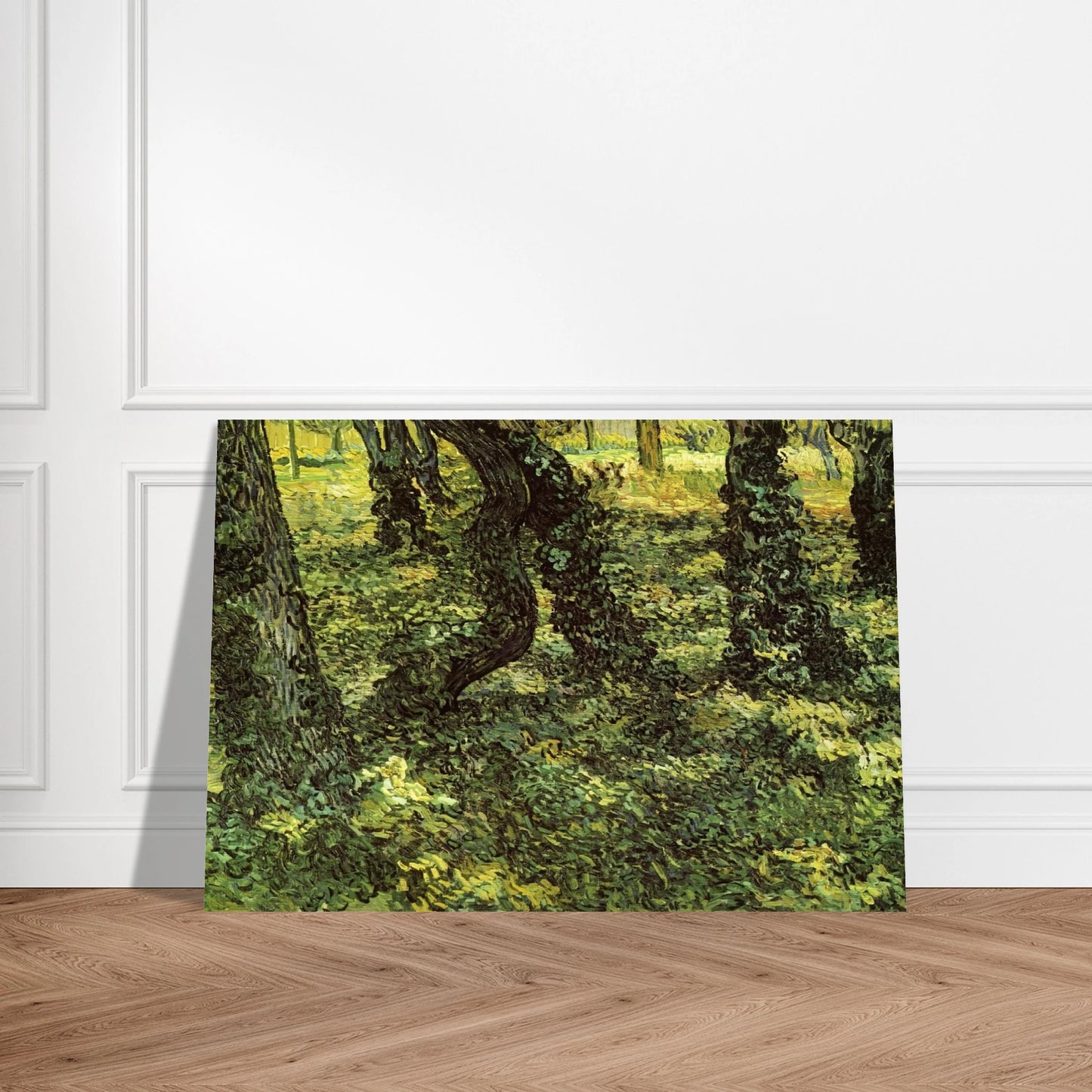 Trunks of Trees with Ivy - Vincent van Gogh Brushed Aluminum Print - 70x100 cm / 28x40 inches | Vincent van Gogh Aluminum Print | Vincent van Gogh Prints