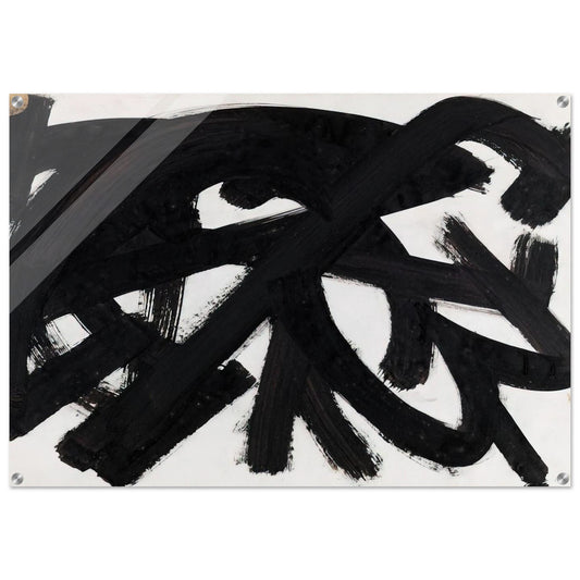 Brou de noix sur papier 48 x 62,5 cm, 1946 - 1946 - Pierre Soulages Acrylic Print - 70x100 cm / 28x40″ inches | Pierre Soulages Wall Art | Pierre Soulages Prints