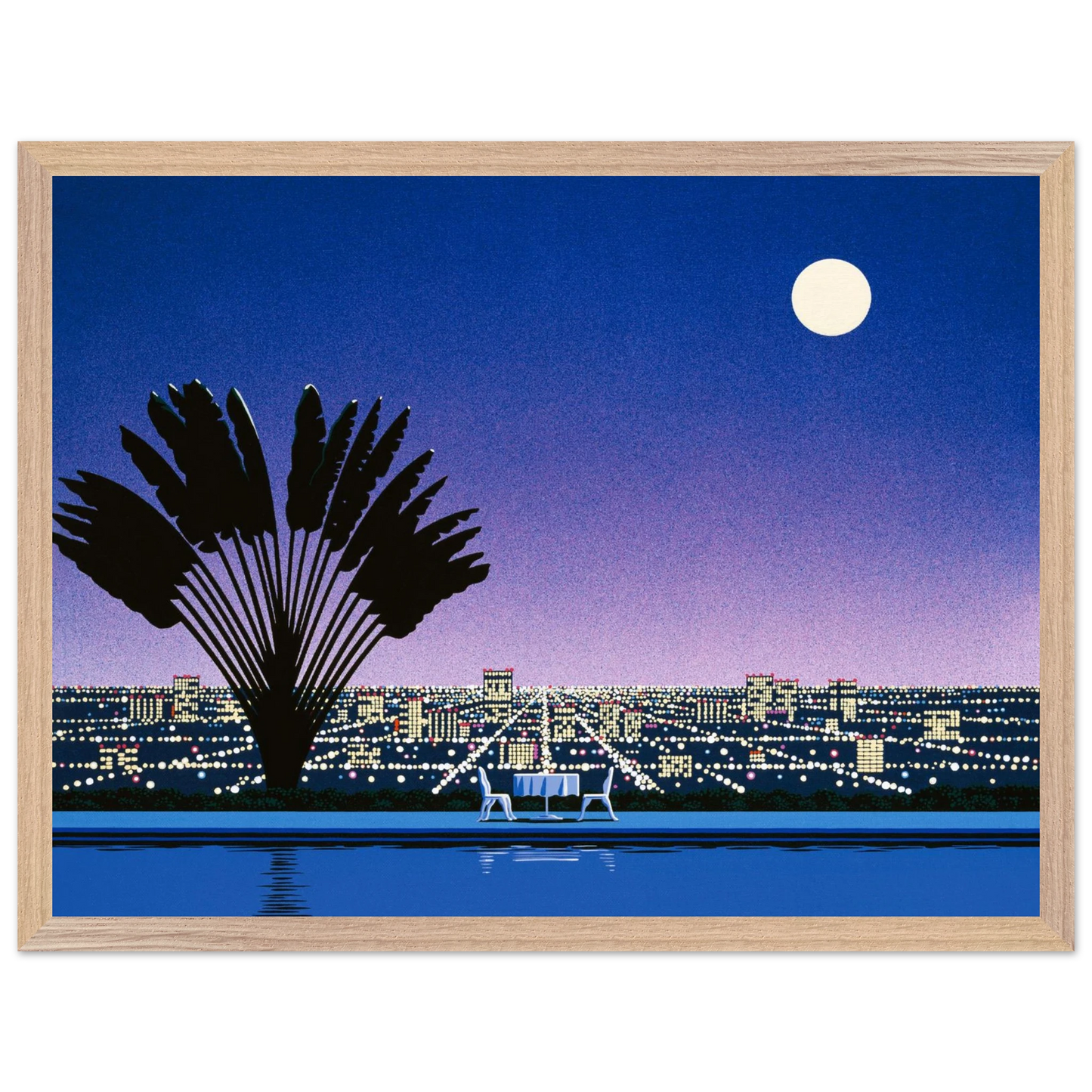 Hiroshi Nagai - Onra - Nobody Has To Know Wall Art - 30x40 cm / 12x16 inches - Premium Wooden Framed Poster With Fine Art Paper - White frame